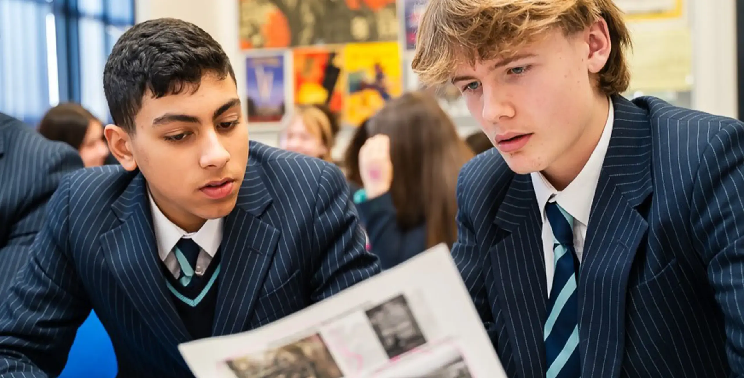 Two King’s Ely Senior students working together in class